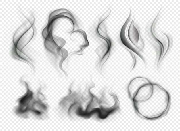Free Vector | Set of realistic grey smoke and steam