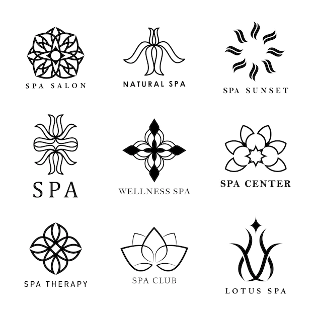 Free Vector | Set of spa logo vectors
