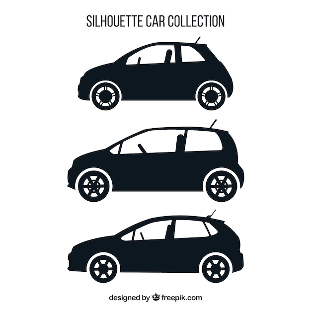 Free Vector | Set of three car silhouettes