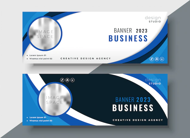 Free Vector | Set of two professional corporate business banners design