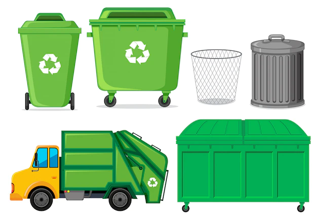 Free Vector | Set of waste container