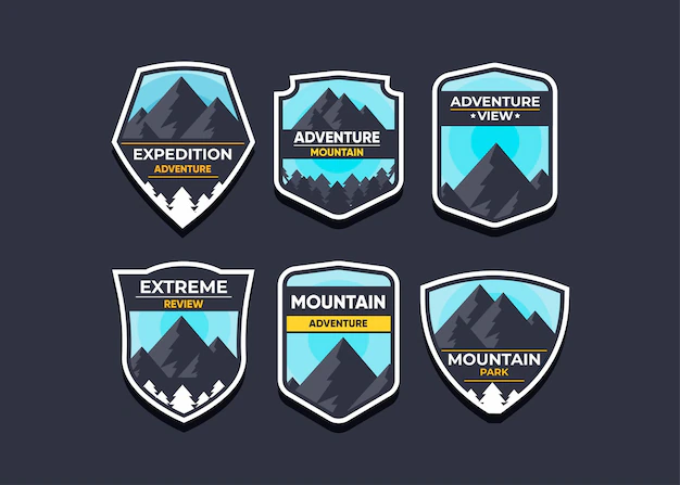 Free Vector | Set the mountain logo and badges.