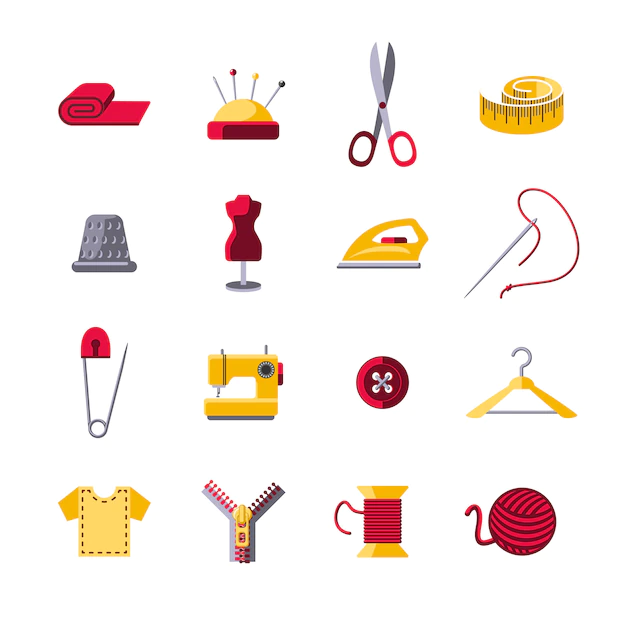 Free Vector | Sewing icons set