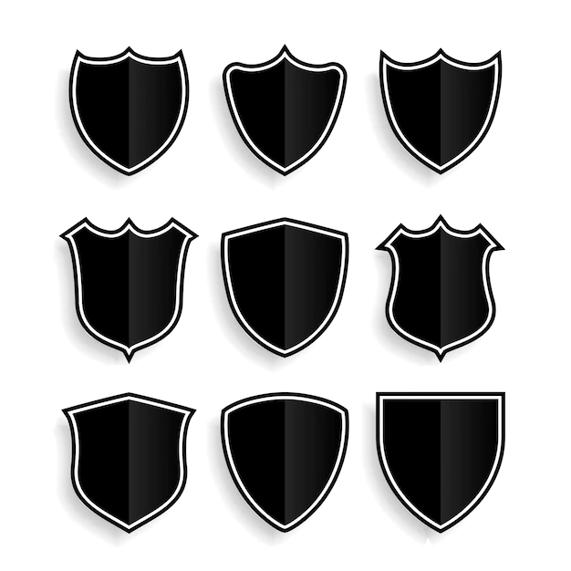 Free Vector | Shield symbols or badges set of nine