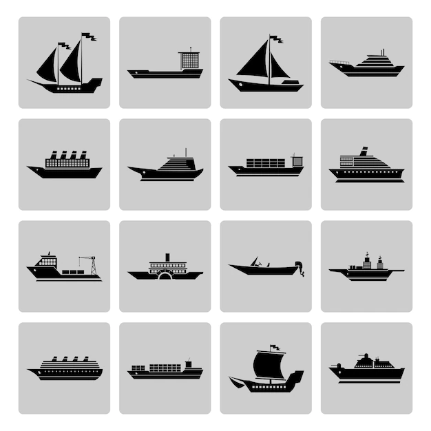 Free Vector | Ship icons collectio