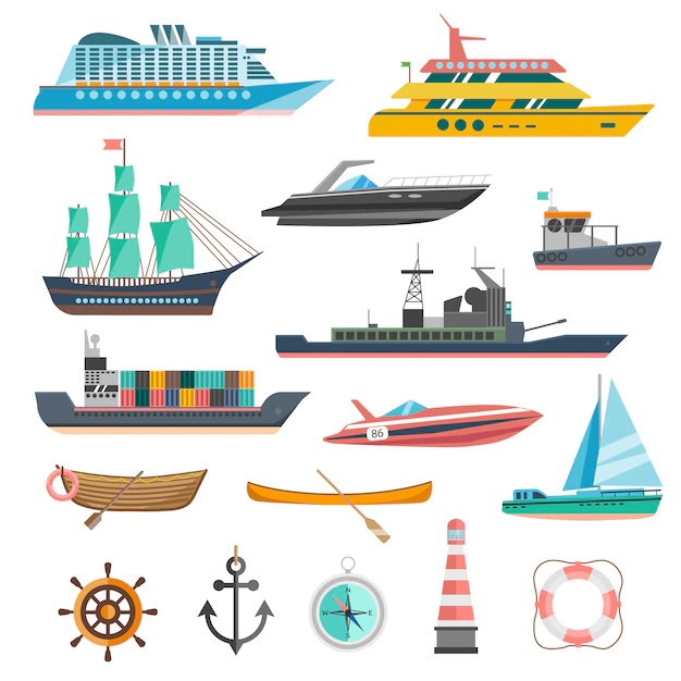 Free Vector | Ships icons set