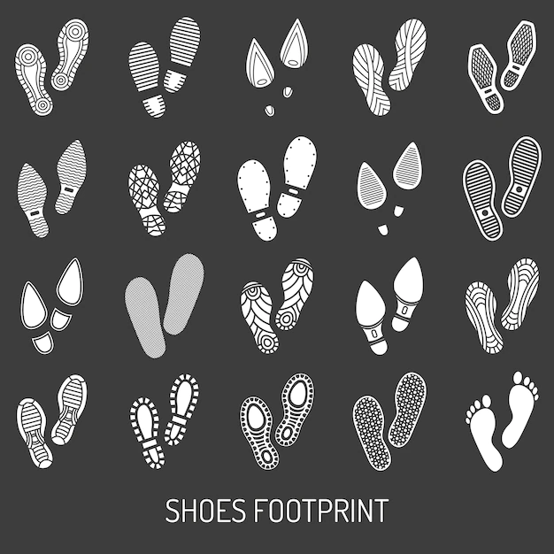 Free Vector | Shoes footprint set