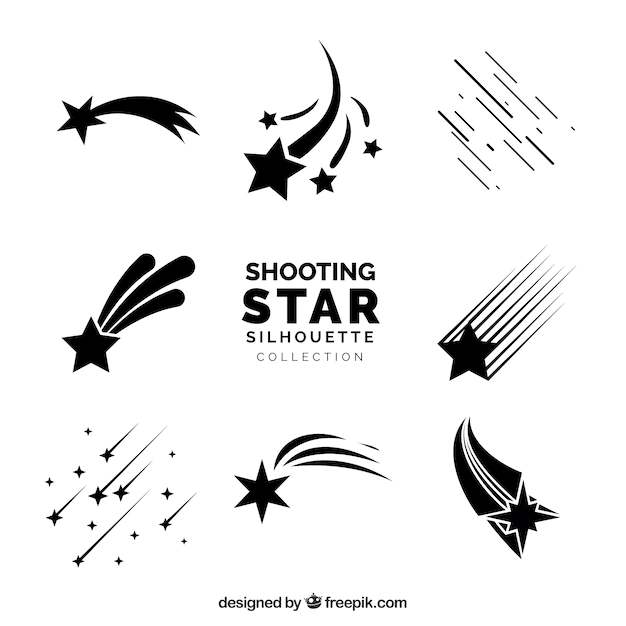Free Vector | Shooting star silhoutte collection