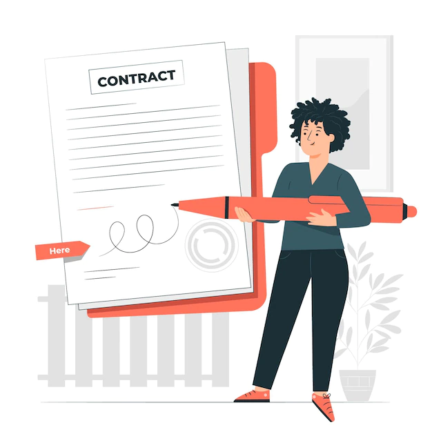 Free Vector | Signing a contract concept illustration