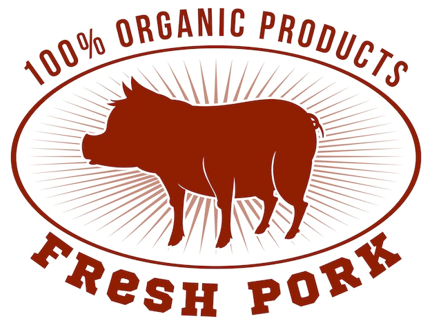 Free Vector | Silhouette pig logo for pork products