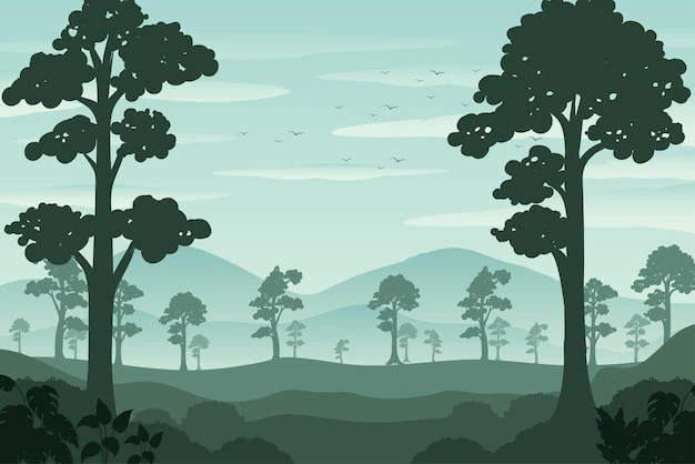 Free Vector | Silhouette shadow of forest scene