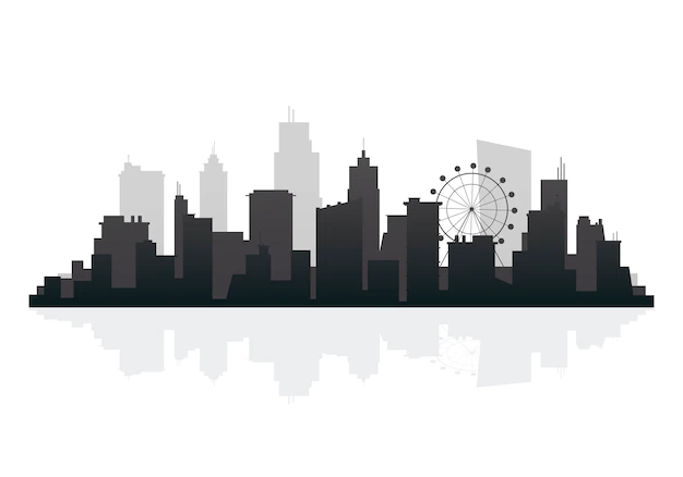 Free Vector | Silhouette skyline illustration