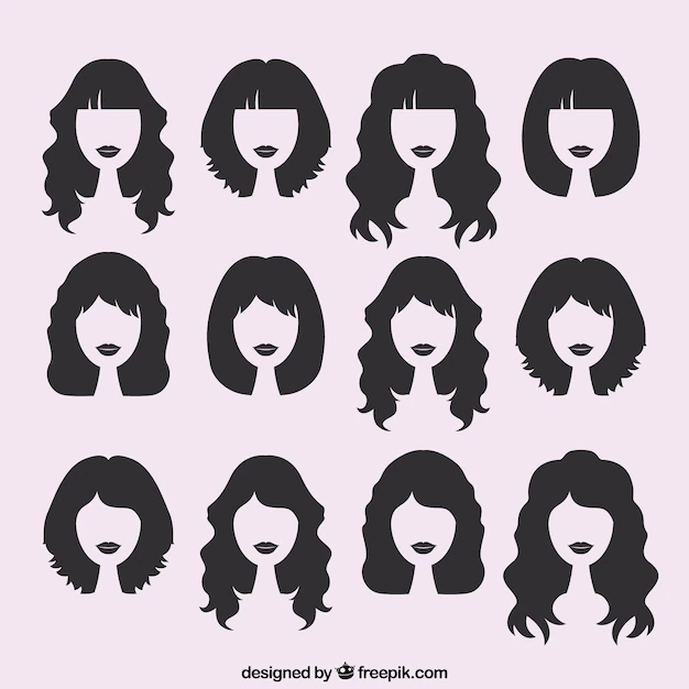 Free Vector | Silhouettes of female haircuts