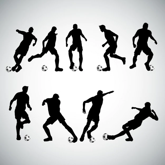 Free Vector | Silhouettes of football players in various poses