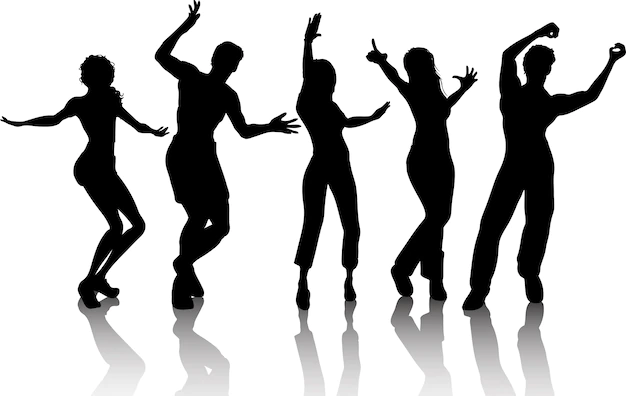 Free Vector | Silhouettes of people dancing