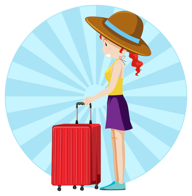 Free Vector | Simple character of tourist girl