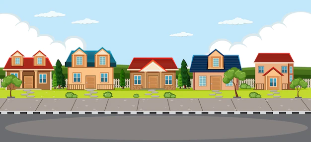 Free Vector | Simple village house background