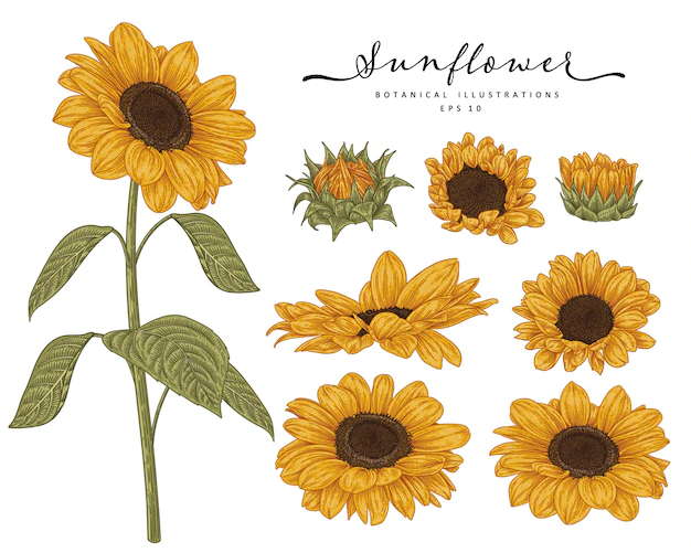 Free Vector | Sketch floral decorative set.