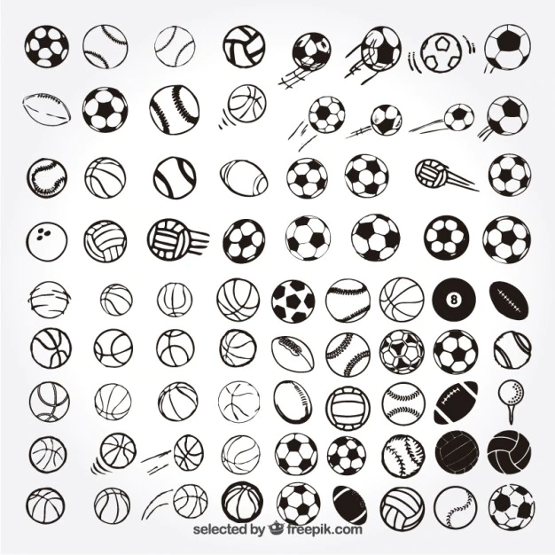 Free Vector | Sketchy sport balls