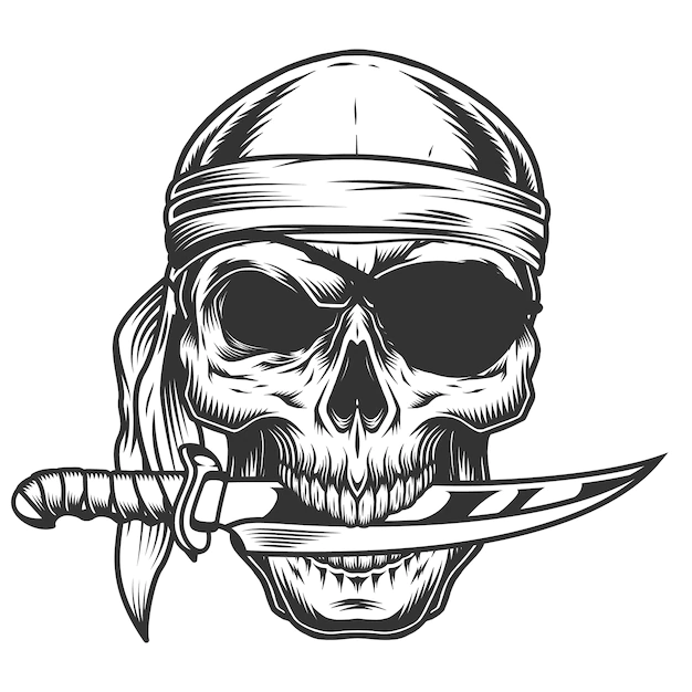 Free Vector | Skull with knife