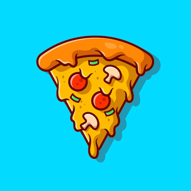 Free Vector | Slice of pizza melted cartoon icon illustration.