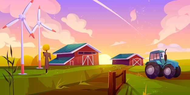 Free Vector | Smart, ecological farming cartoon illustration