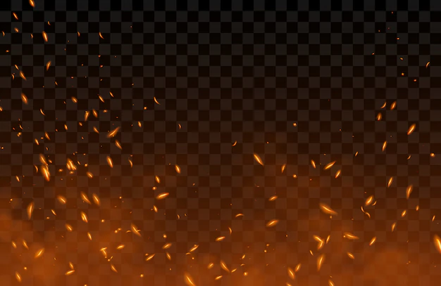 Free Vector | Smoke, flying up sparks and fire particles