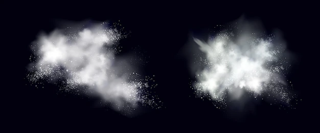 Free Vector | Snow powder white explosion, ice or snowflakes splash clouds