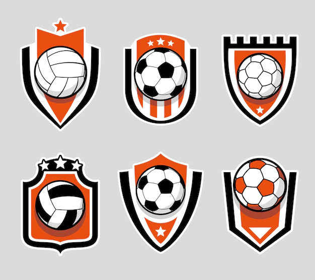 Free Vector | Soccer and football color logo set