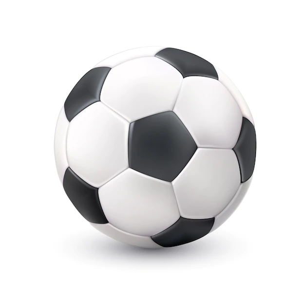 Free Vector | Soccer ball realistic white black picture