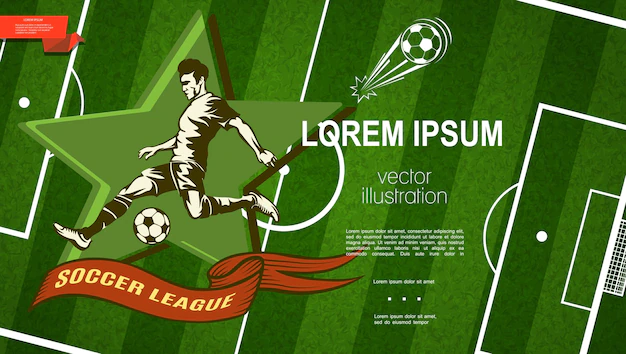 Free Vector | Soccer league colorful template