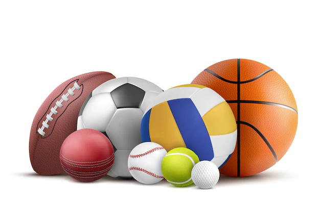 Free Vector | Soccer, volleyball, baseball and rugby equipment
