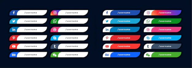 Free Vector | Social media icons lower third banners