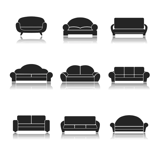 Free Vector | Sofa icons collection