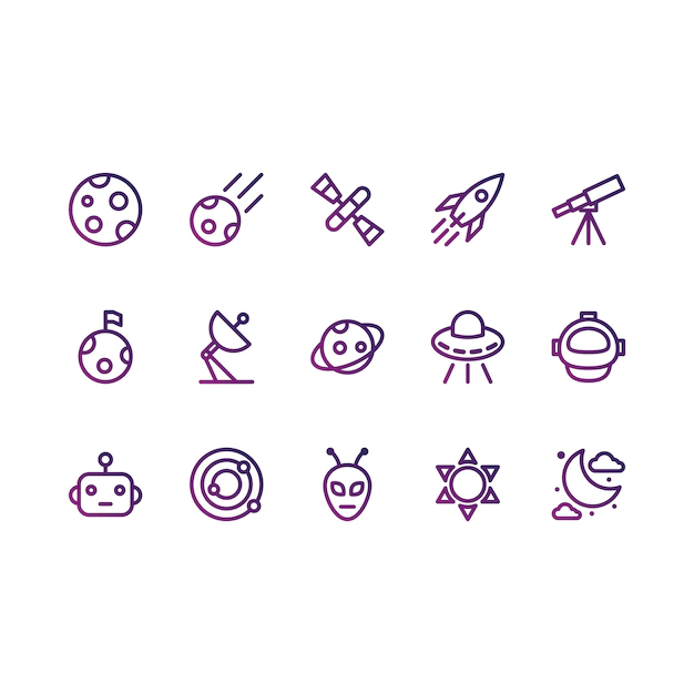 Free Vector | Space and astronomy icons