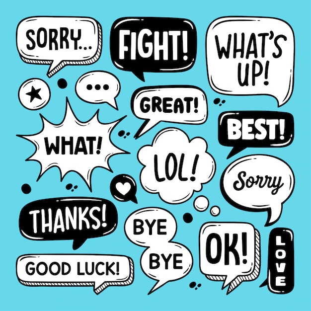 Free Vector | Speech bubbles hand drawn coloring