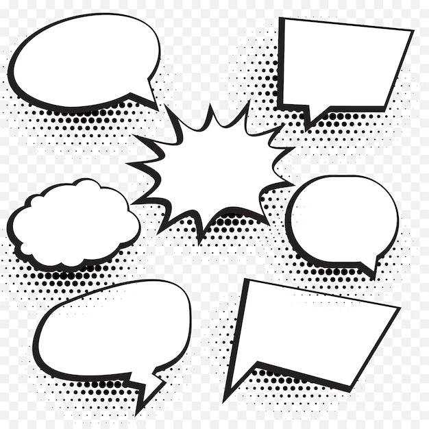 Free Vector | Speech bubbles with halftone dots