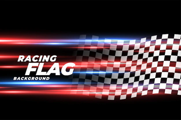 Free Vector | Speed lights with checkered racing flag background