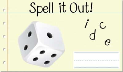 Free Vector | Spell english word dice