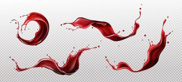 Free Vector | Splashes of wine juice or blood liquid red drink