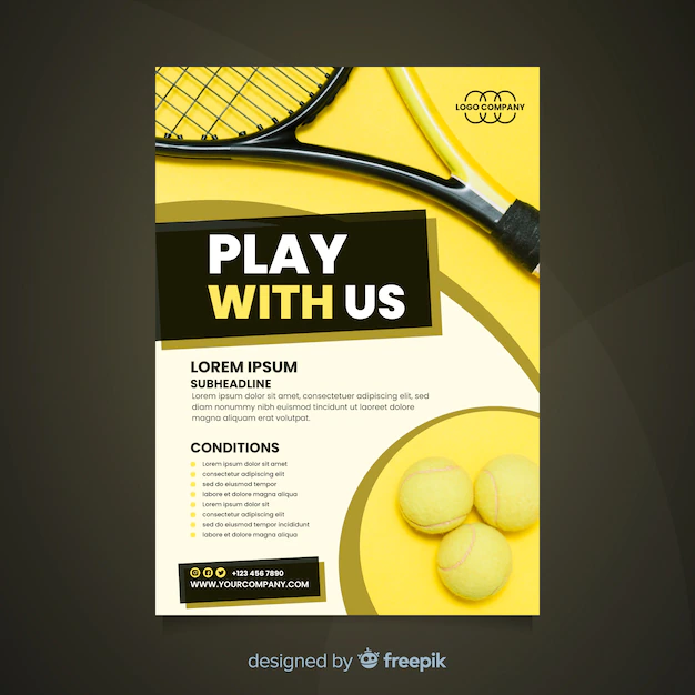 Free Vector | Sport flyer with photo template