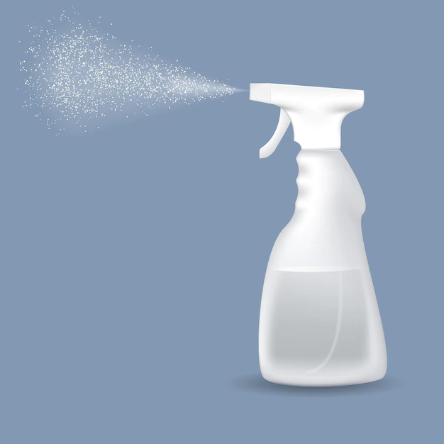 Free Vector | Spray pistol cleaner plastic bottle white transparent