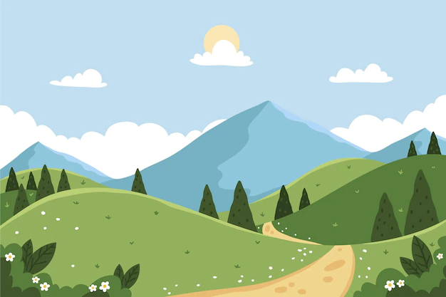 Free Vector | Spring landscape