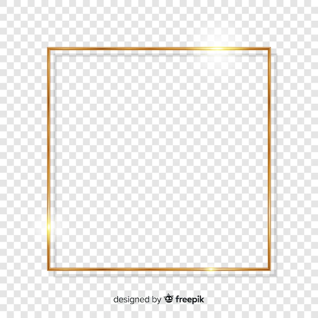 Free Vector | Squared realistic golden frame
