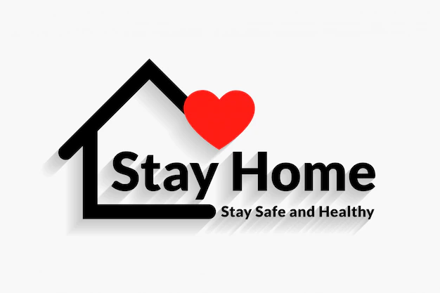 Free Vector | Stay home safe and healthy poster design