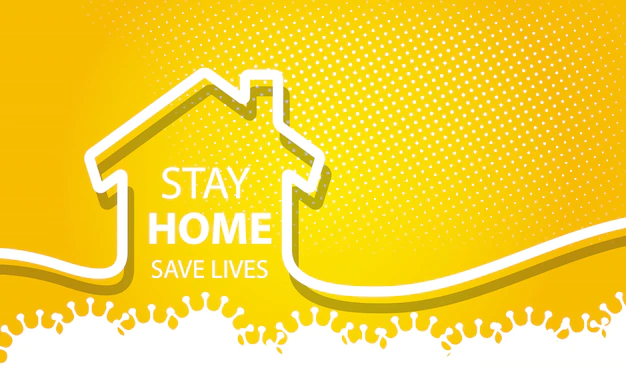 Free Vector | Stay home safe lives background