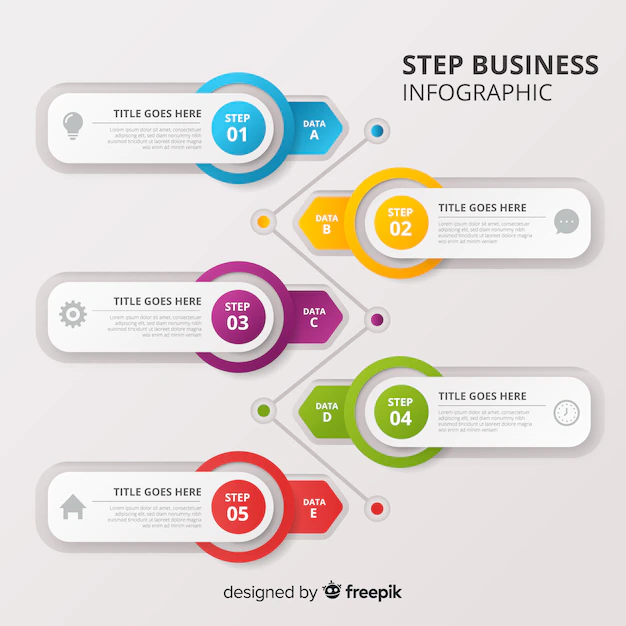 Free Vector | Step business infographic