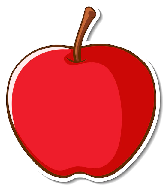 Free Vector | Sticker design with an apple isolated