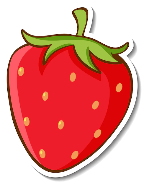 Free Vector | Sticker design with strawberry isolated