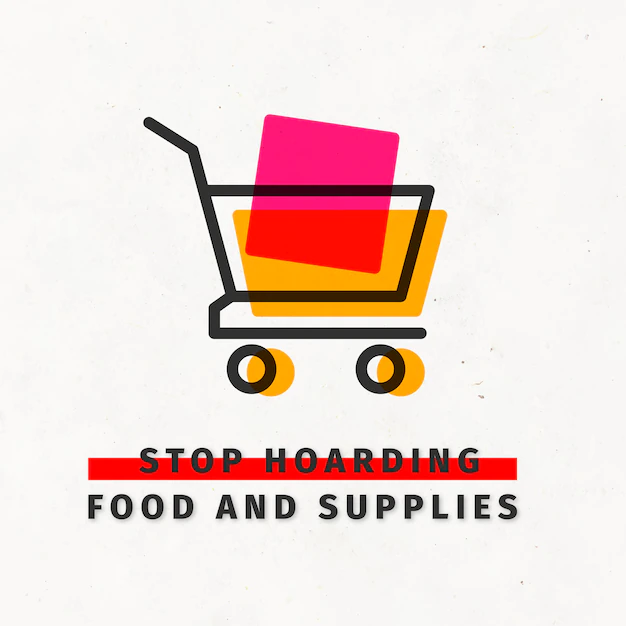 Free Vector | Stop hoarding food and suplies covid-19